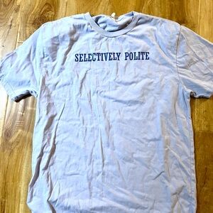 Women’s Selectively Polite  Light Blue Violet Graphic Tee